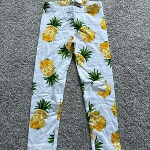 Old Navy Pineapple Print White and Yellow Leggings